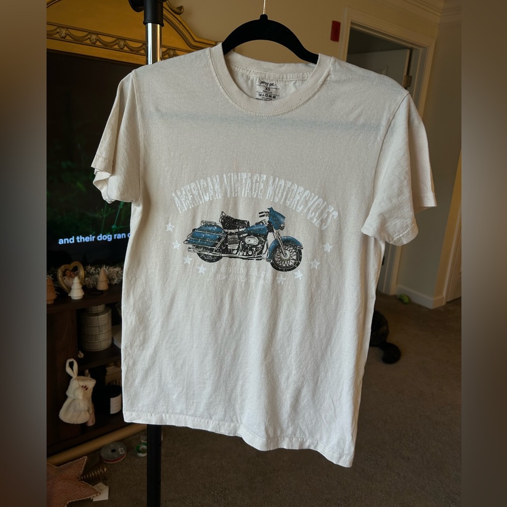Nasty gal relaxed tee with motorcycle graphic - size xs